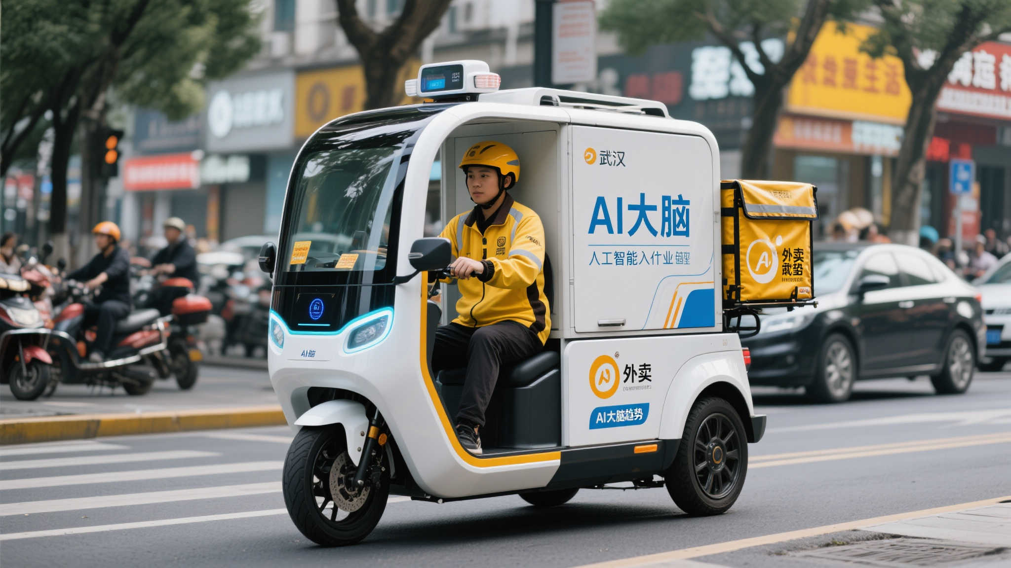 武汉上线搭载“智能大脑”的外卖车,配送员迎来新机遇 武汉上线搭载“智能大脑”的外卖车,配送员迎来新机遇